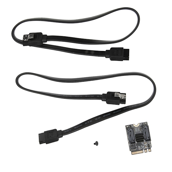 M.2 till 2 Port SATA3.0 Expansionskort 6Gbps JMB582 Chip PCB M.2 till 2 Port SATA3.0 Adapter för Dator
