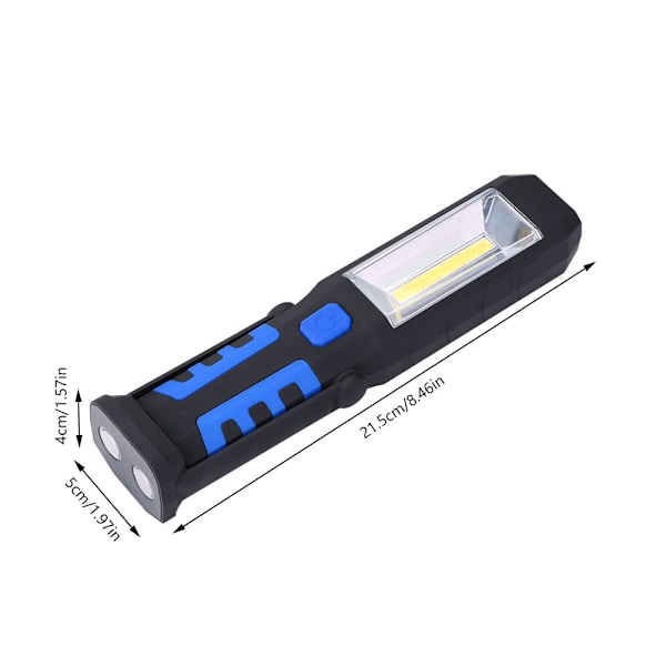 USB-laddningsbar COB LED-arbetslampa Nödficklampa