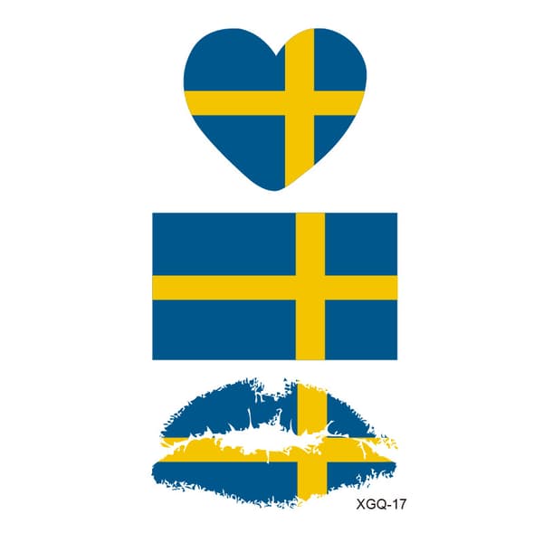 20 svenske flag-tema tatoveringsklistermærker