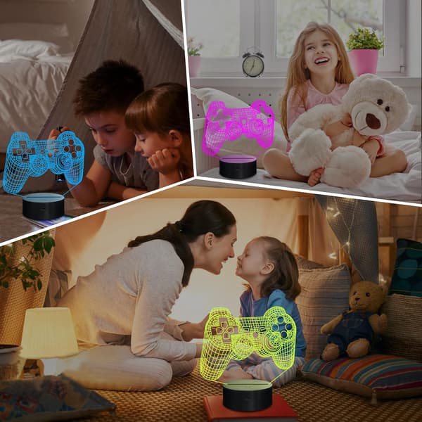3D Spil Kontrol Lampe Natlys Illusion Lampe til Børn, 16 Farver
