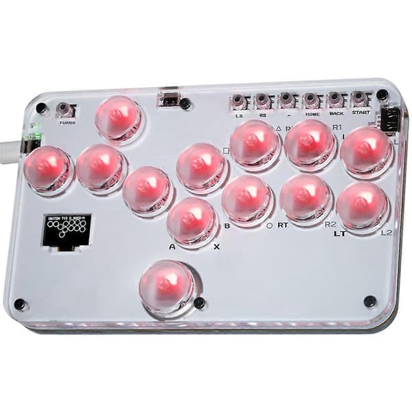 13-knapps arkadestick-kontroller spakfri kontroller RGB-kampstick PC-joystick-kontroller tastatur