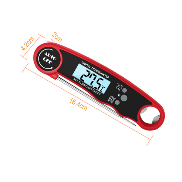 Kötttermometer. Termometer med bakgrundsbelysning och kalibrering