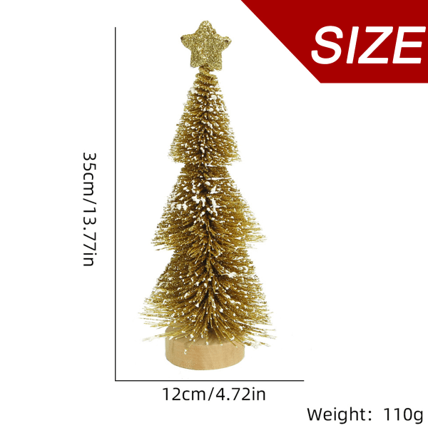 Mini Gold Christmas Trees Decorations Artificial Star Christmas