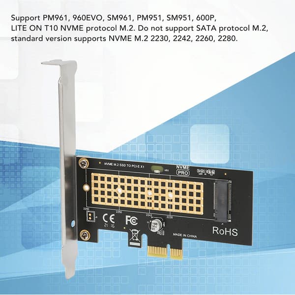 Effektiv M.2 NVMe SSD Installationslösning, Kyleffekt för PCIe X4 X8 X16 Slots, Stöder Brett Kompatibla Operativsystem, Livstids Tech