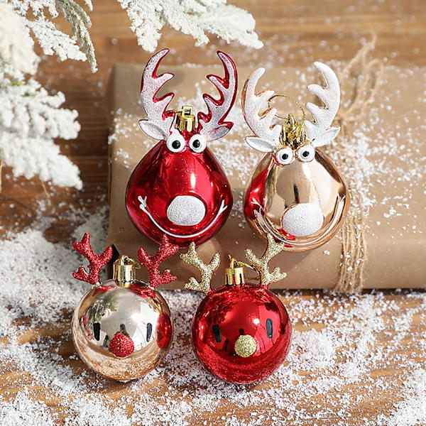 Lot de 8 boules de Noël incassables pour sapin de Noël -