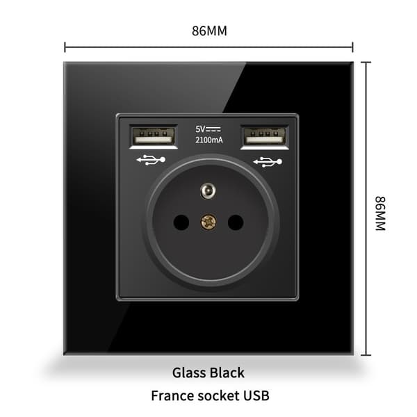 Ranskalainen pistorasiapaneeli Type-c+USB16A Type 86, pistorasioiden määrä: 2 h