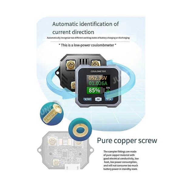 BL140F Coulometer Power Meter DC10-100V 0-400A Vandtæt Batterimåler til autocampere, lystbåde, dedikeret energilagring, C