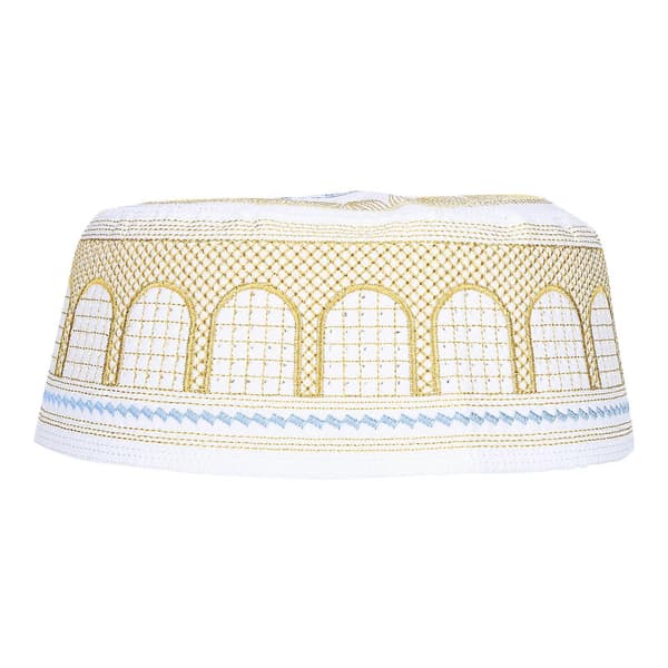 Muslimsk hatt Islamsk tilbedelse Bønn Broderi Saudi-Arabia Menn Hodeplagg Polyester Bomull Gul