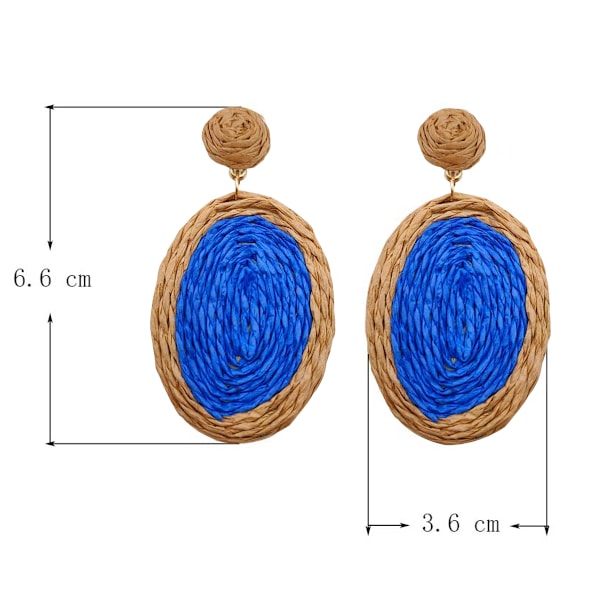 Raffia örhängen smycken för kvinnor, unika sommarhalm vävda