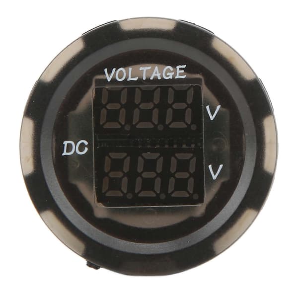 LED Bil Voltmeter Digital Display 12-24V Vandtæt Universal Dobbelt Spændingsmåler til Køretøjer