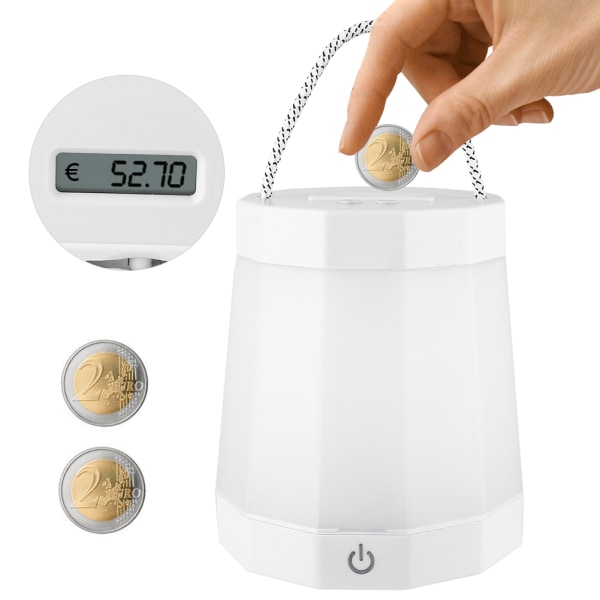 Digital display sparbössa burk euro mynträkning spargris LED
