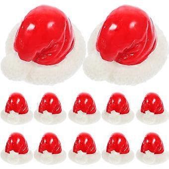 24 stk. Julepynt Mini Julehat Ornamenter Bord Resin Håndværk Dukkehus Miniature (3,6X2,5cm)