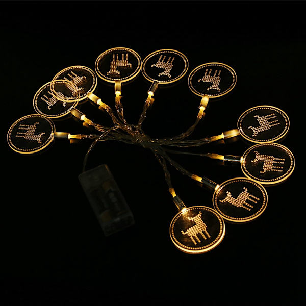 178cm 10LED Akryl Disk LED Ljus Lampsträng för Fest Högtidsdekoration Wapiti