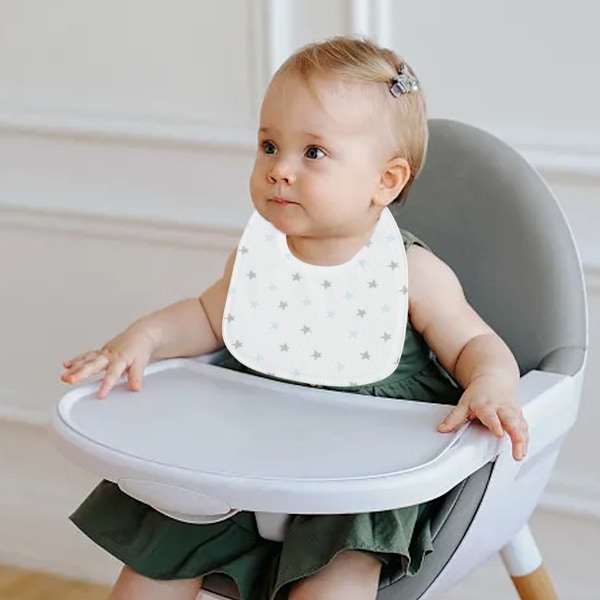 2 st Babyhaklappar Dregelhaklappar för Unisex Pojkar Flickor, Mjuka Bomullshaklappar för Tandsprickning och Dregel Style 4
