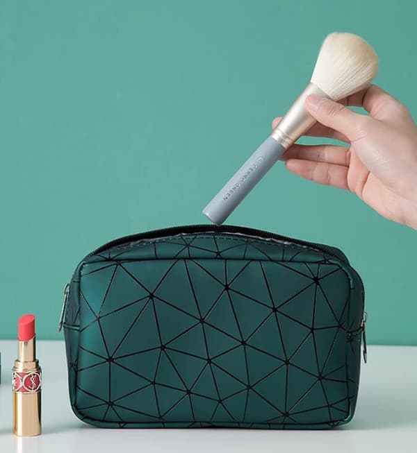 Toalettmappe, dobbeltlags kosmetikkveske laminert solid holdbar