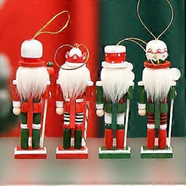 4x Trä Nötknäppare Figurer Sovrum Julprydnad Juldekoration