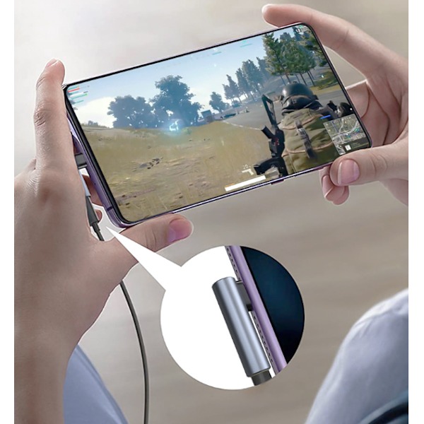 INF USB-C till 3,5 mm Aux ljudadapter Grå