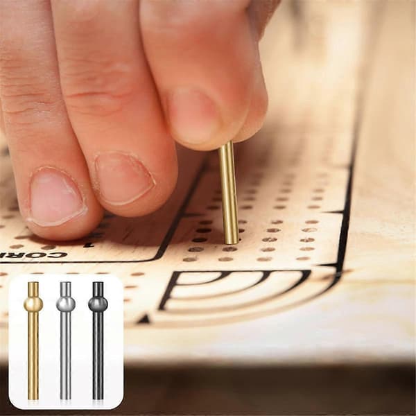 108 stk. Cribbage-pinde, pålidelige jern-Cribbage-pinde med tilspidset design, alsidigt peg-brætspil Cribbage-brætpin (3 farver)
