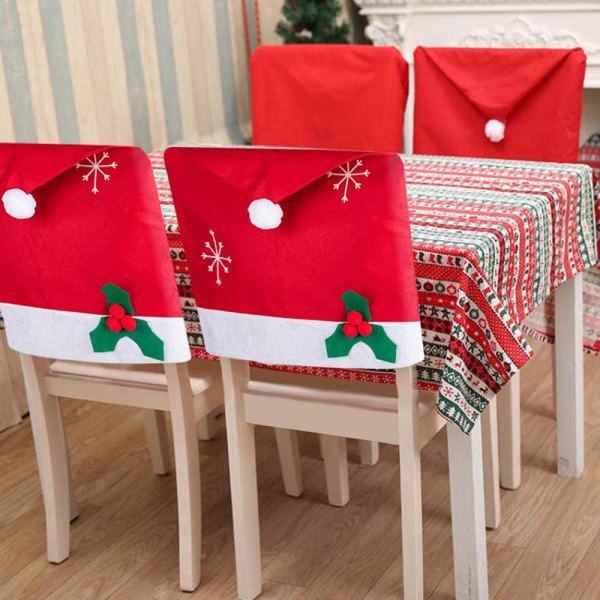 Christmas Dining Chair Slipcovers, 4 Pcs 60*50cm Chair Back