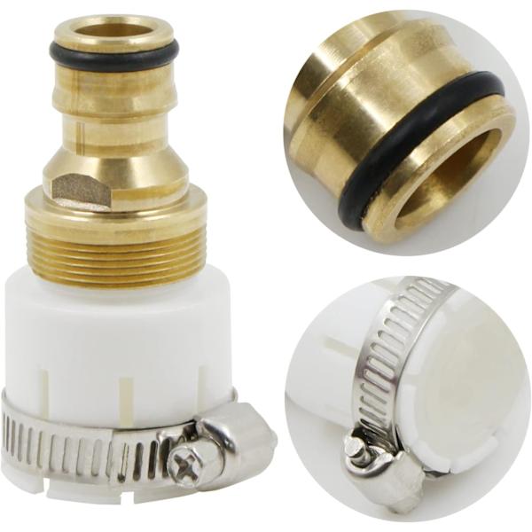 Krananslutningsslangadapter - Passar 20 mm kopplingar, mässing