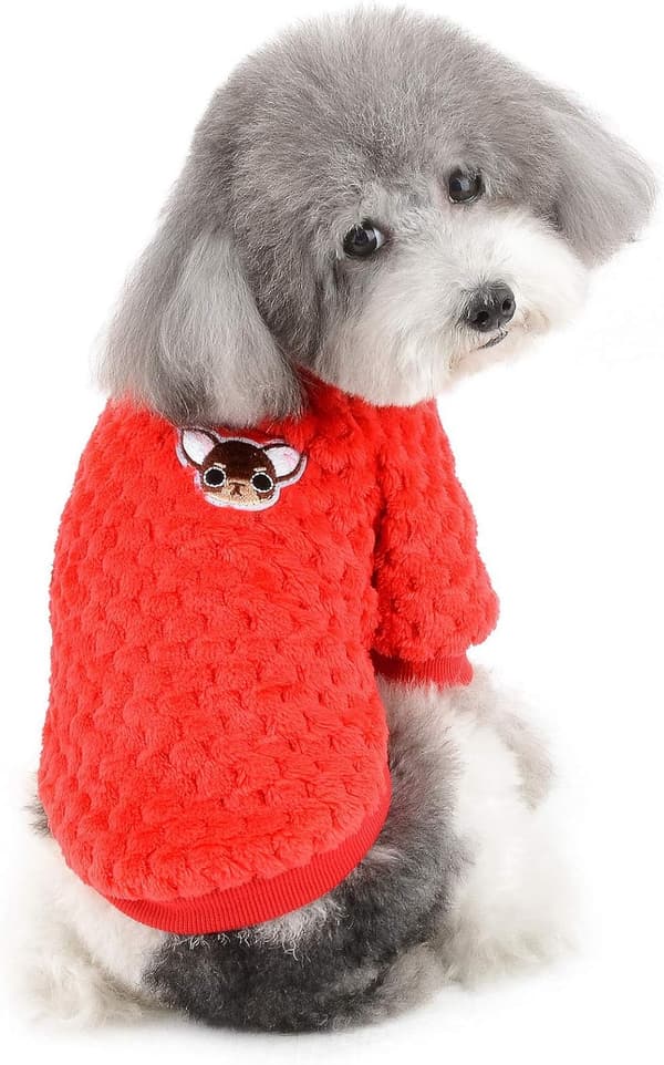 Sweater til lille hund/kat fleece vinterfrakker varme pullovers kæledyr