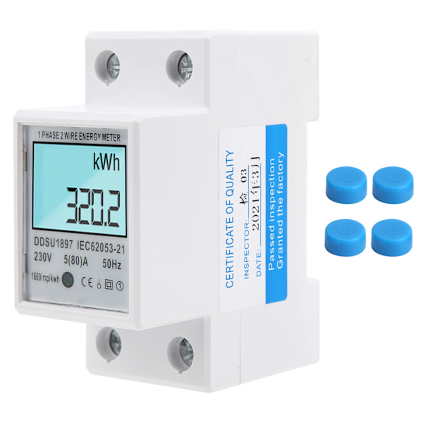 Energi KWh Mätare Mikroelektronikteknik LCD Bakgrundsbelysning Energimätare Med Multi Testnummer Visning Digital Bearbetningsteknik