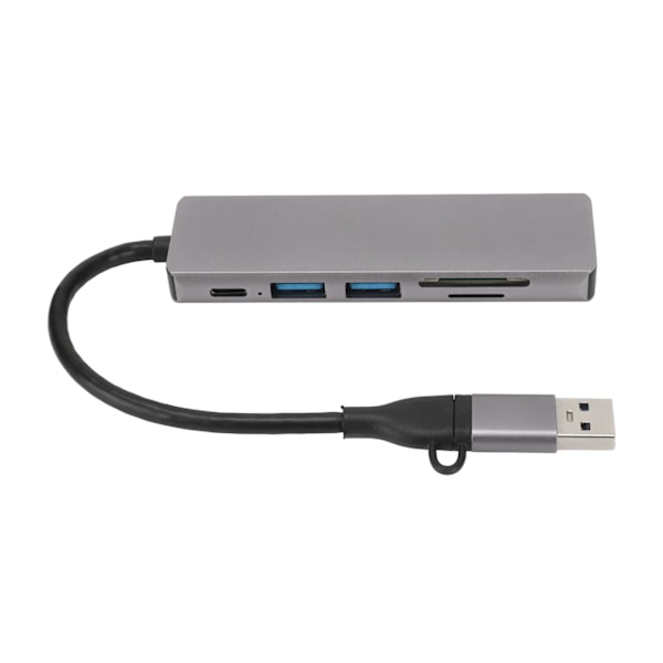 USB C Hub 6 i 1 USB3.0 3xUSB Portar 5Gbps Överföring Avancerat Chipset Portabel Dockningsstation för Hemmakontor Resor