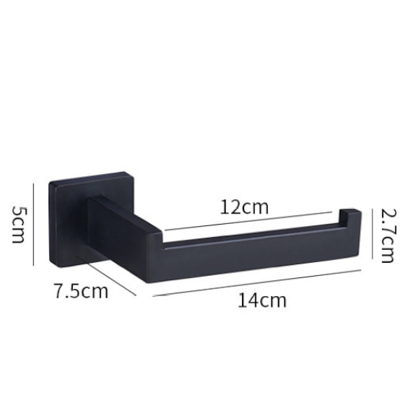 Sort toiletpapirholder, rustfrit stål rulleholder, toiletpapir