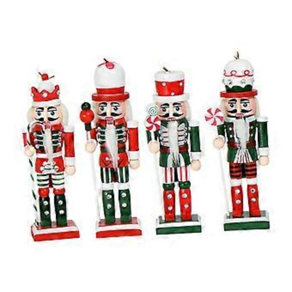 4x Trä Nötknäppare Figurer Sovrum Julprydnad Juldekoration