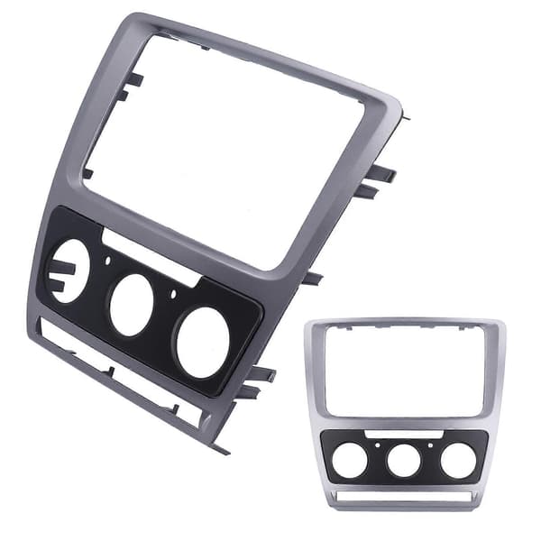 2Din Stereo Radio Fascia Panel Ramme Trim Modificeret Erstatning til Octavia 2010-2013