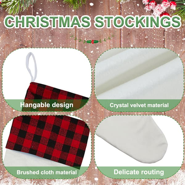 2-pack julstrumpor, tomma julklappsstrumpor, strumpor för upphängning vid eldstaden red