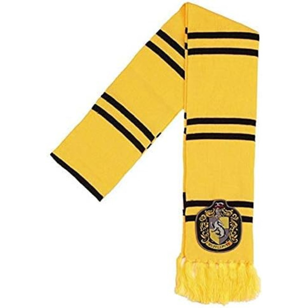 Hufflepuff Stickad Halsduk med Märke, Gul, One Size