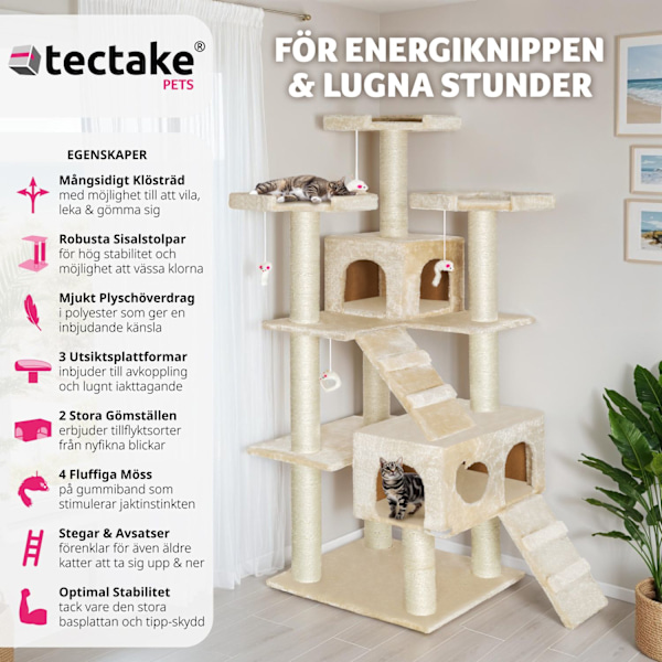 tectake Katt klösträd, Knuti Beige