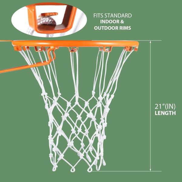 （Vit） Ersättningsbasketnät för alla väder, passar standard Ind