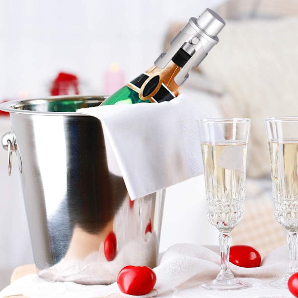 Sæt med 2 mousserende champagnepropper med integreret trykpumpe