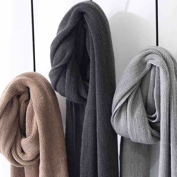 Lång varm damscarf Varm vintersjal enfärgad