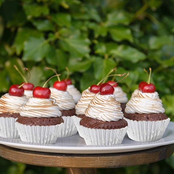 200 st Guld Folie Muffin Formar Standard Bakformar Muffin Pappersformar Silver