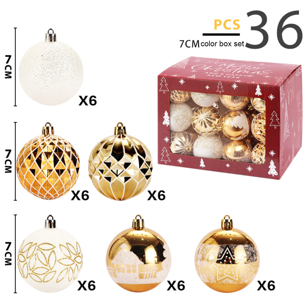 7cm/36Pcs Christmas Tree Ornaments, Christmas Ball Decoration