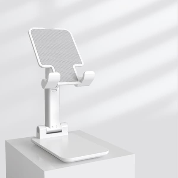 (Hvit) Sammenleggbart nettbrettstativ Mobiltelefonholder for skrivebord