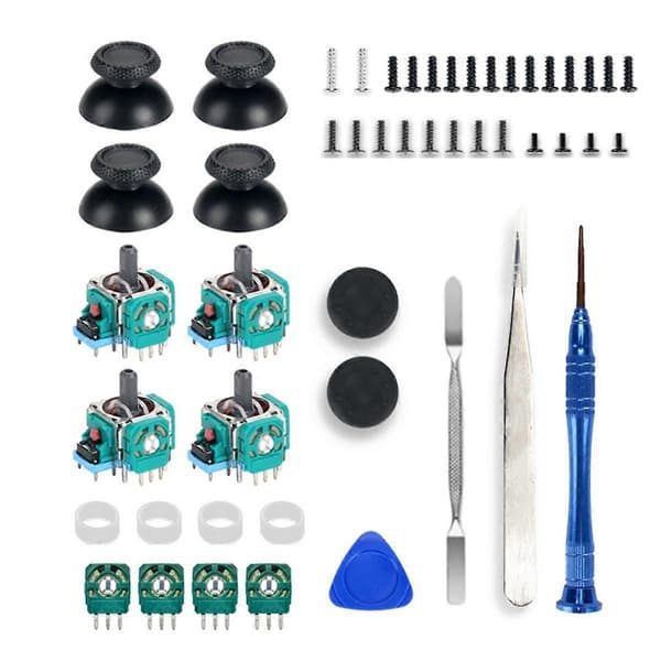 4 STK analog joystick med sensormodul til 3D analog joystick potentiometer med joystick-hætte reparationssæt