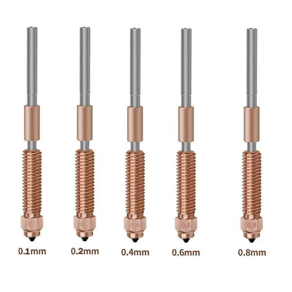 Til K1C/K1 Max/ V3 Dyse High Flow Bimetal Kobber Titanium Dyser Quick-Swap Dyse 1.0mm