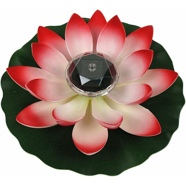 Flytende Lotus Solcellelys Solcelle Lotus Blomst LED Solcellelampe 288c
