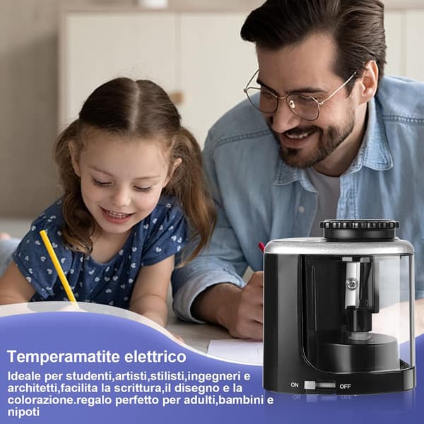 Elektrisk pennvässare, batteridriven, utbytbart blad, två lägen