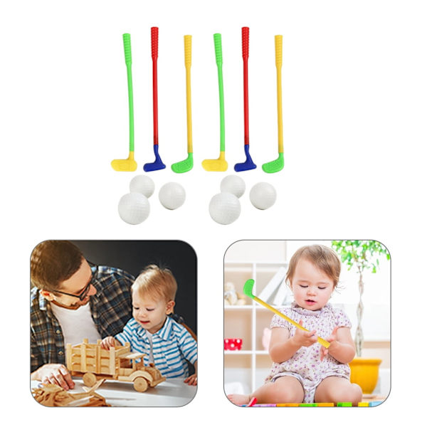 2 Set Barnset Plastklubba och Set Slumpmässig Färg