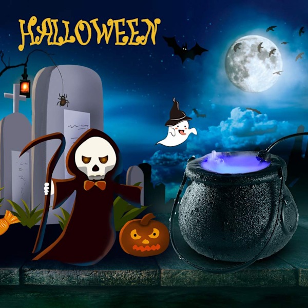 Halloween Led Atomizerlampa Häxkittel Färgväxlande Lampa