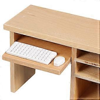 Miniature Computer Desk Set Model Træ Mini Møbler Mini Hus Dekoration