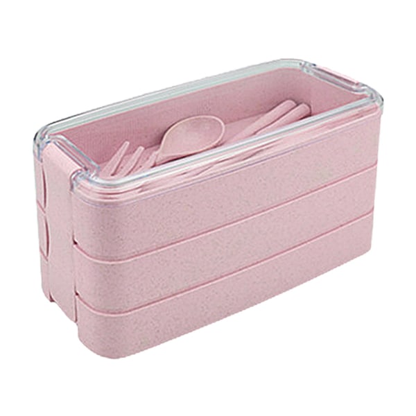 Bento Box Lunchbox, 3-i-1 fackbehållare - vetehalm