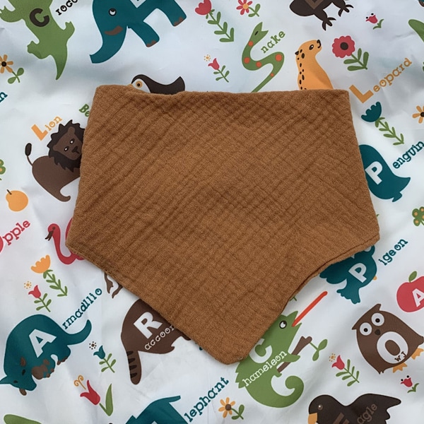 Musslin Haklappar för Bebisar, Mjuka Triangulära Baby Bandana Dregelhaklappar för Pojkar och Flickor, Enfärgade Haklappar för Dreglande och Tandsprickning Style 3