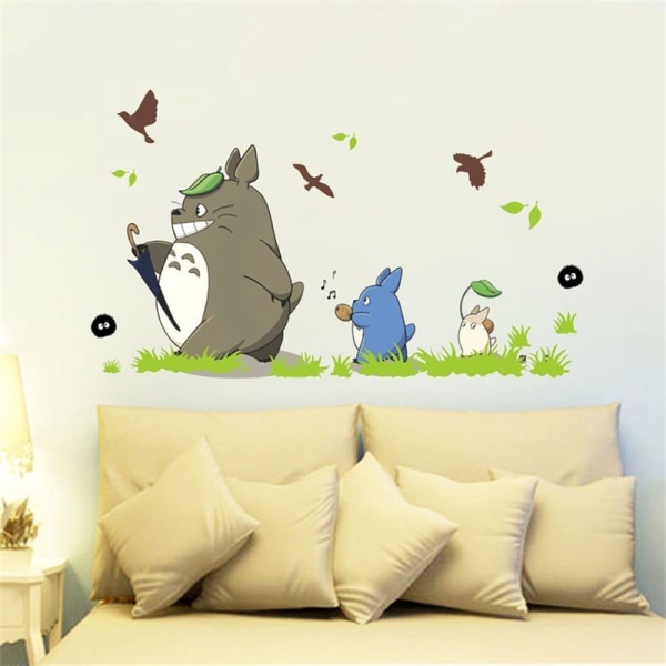 Nya tecknade animationer Vinyl Totoro väggklistermärken för barnrummet