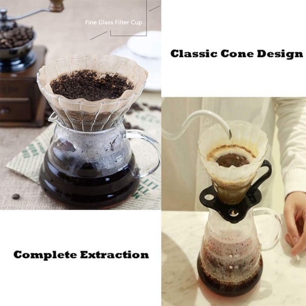 Glasdroppkaffe tratt tratt tjocknat glaskaffe kon